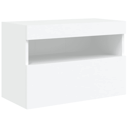 Móvel de parede para TV - Armário de TV com luzes LED 60x30x40 cm branco