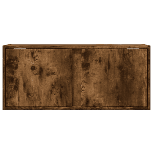 Móvel de parede p TV - Armário de TV c luzes LED 80x31x35 cm carvalho fumado