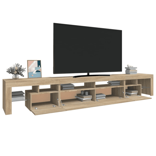 Móvel de TV - Modulo de TV - Armário de TV com luzes LED 260x36,5x40 cm carvalho sonoma