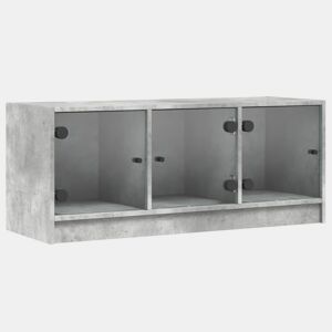 Móvel de TV - Modulo de TV - Armário de TV c portas de vidro 102x37x42 cm cinza cimento