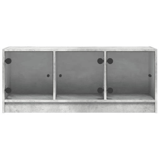 Móvel de TV - Modulo de TV - Armário de TV c portas de vidro 102x37x42 cm cinza cimento