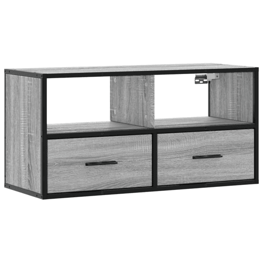 Móvel p TV, Armário de TV 80x31x39,5 cm deriv. madeirametal cinzento sonoma