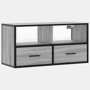 Móvel p TV, Armário de TV 80x31x39,5 cm deriv. madeirametal cinzento sonoma
