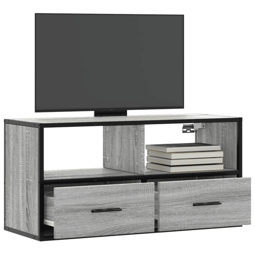 Móvel p TV, Armário de TV 80x31x39,5 cm deriv. madeirametal cinzento sonoma