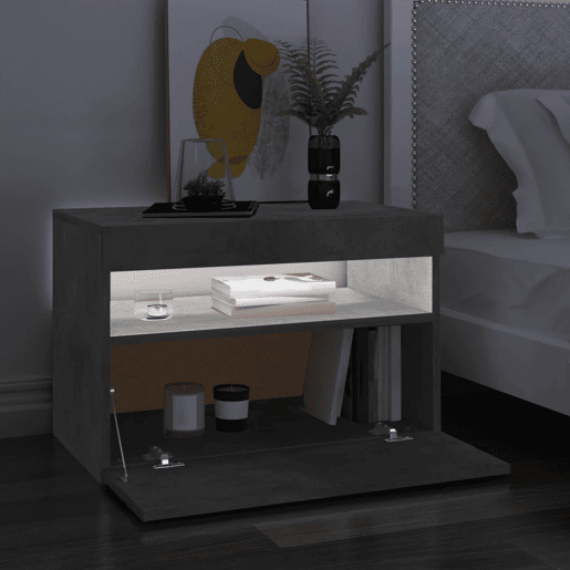 Móvel de TV - Modulo de TV - Armário de TV com luzes LED 60x35x40 cm cinzento cimento