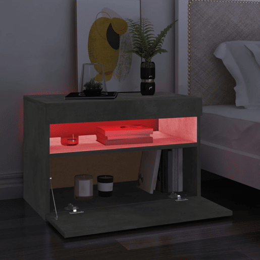 Móvel de TV - Modulo de TV - Armário de TV com luzes LED 60x35x40 cm cinzento cimento
