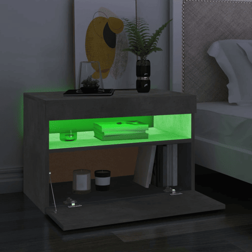 Móvel de TV - Modulo de TV - Armário de TV com luzes LED 60x35x40 cm cinzento cimento