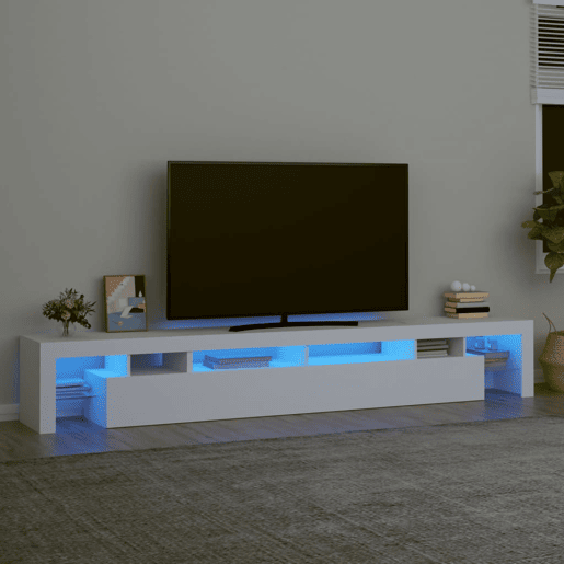 Móvel de TV - Modulo de TV - Armário de TV com luzes LED 260x36,5x40 cm branco