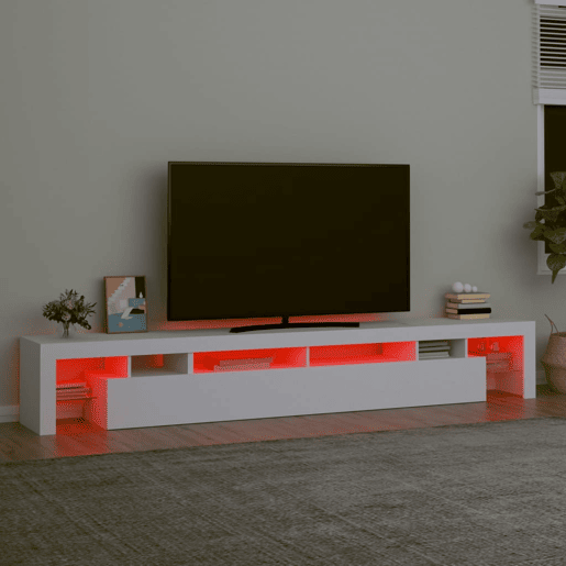 Móvel de TV - Modulo de TV - Armário de TV com luzes LED 260x36,5x40 cm branco