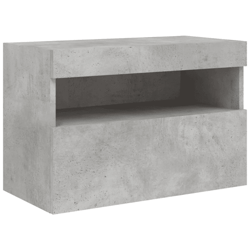 Móvel de parede p TV - Armário de TV c luzes LED 60x30x40 cm cinza cimento