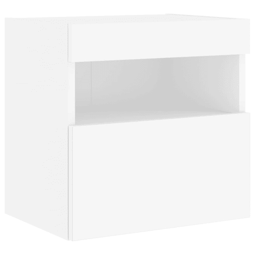 Móvel de parede para TV - Armário de TV com luzes LED 40x30x40 cm branco