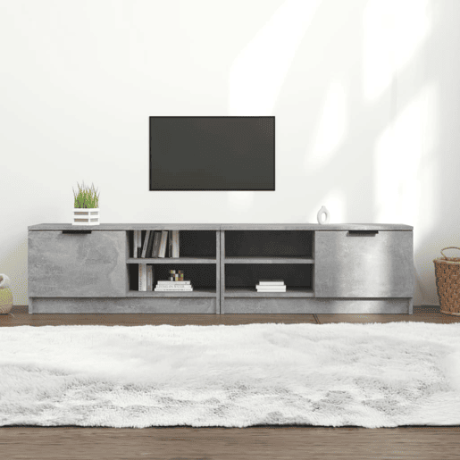 móveis de TV - Armários TV 2pcs 80x35x36,5cm madeira processada cinza cimento