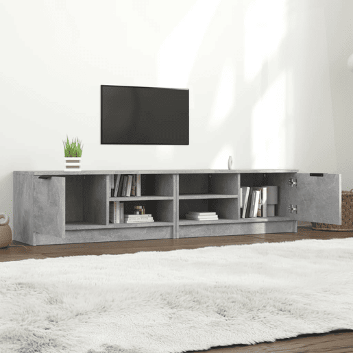 móveis de TV - Armários TV 2pcs 80x35x36,5cm madeira processada cinza cimento