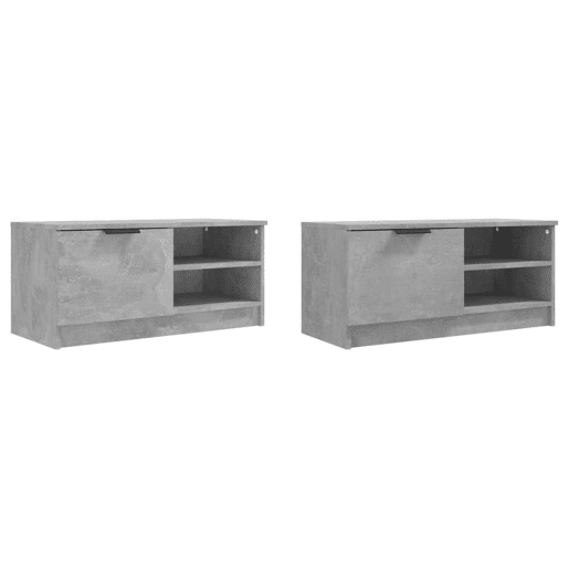 móveis de TV - Armários TV 2pcs 80x35x36,5cm madeira processada cinza cimento