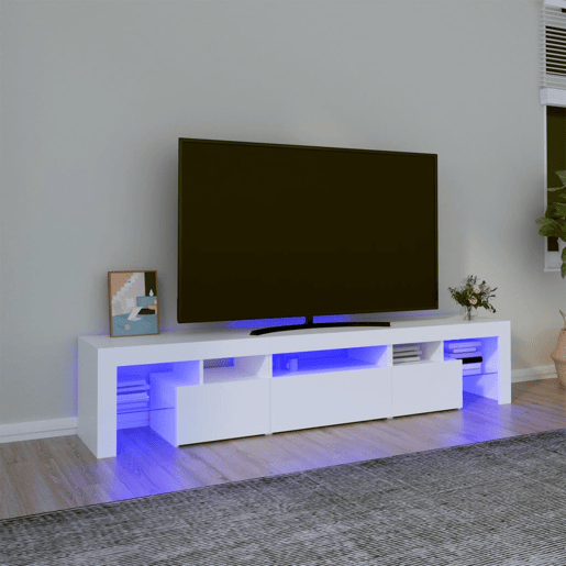 Móvel de TV - Modulo de TV - Armário de TV com luzes LED 200x36,5x40 cm branco