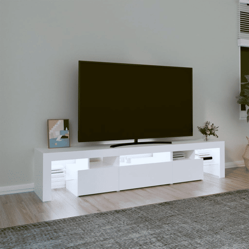 Móvel de TV - Modulo de TV - Armário de TV com luzes LED 200x36,5x40 cm branco