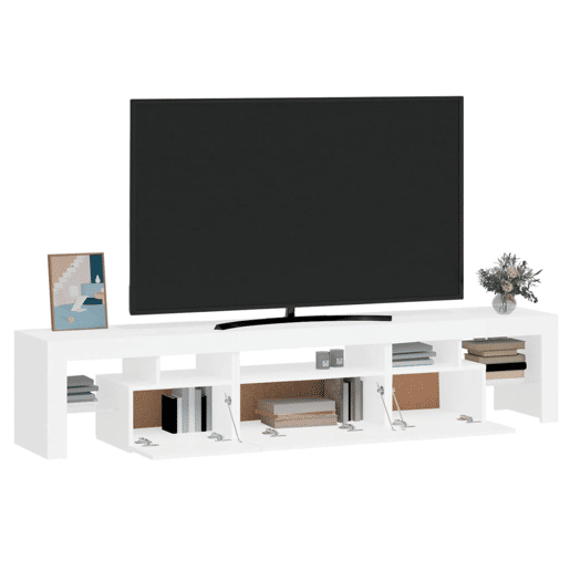 Móvel de TV - Modulo de TV - Armário de TV com luzes LED 200x36,5x40 cm branco
