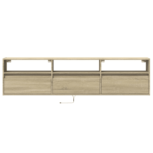 Móvel de parede p TV - Armário de TV c luzes LED 180x31x45 cm carvalho sonoma