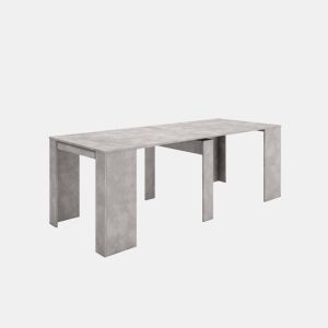 Mesa Consola Extensível, Cozinha, Sala de jantar, 222x90x77cm, Para 10 pessoas, Mesa de Jantar, Cimento