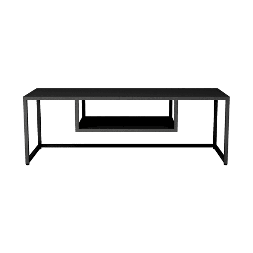 Móvel de TV industrial atemporal 120 x 40 x 40 cm preto 03_0007763