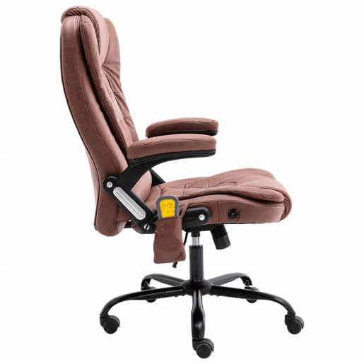 Cadeira poltrona computador escritório assento massagem estudo luz couro sintético camurça marrom 02_0024012 Cadeira poltrona computador escritório assento massagem estudo luz couro sintético camurça marrom 02_0024012