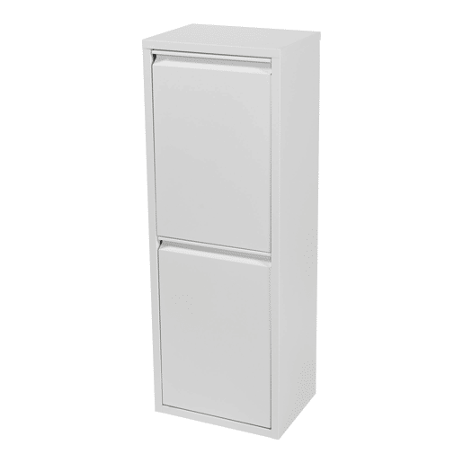 Lixeira de parede com 2 lixeiras removíveis 93 x 33 x 25 cm branco 03_0008198