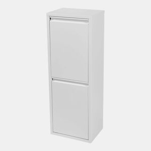 Lixeira de parede com 2 lixeiras removíveis 93 x 33 x 25 cm branco 03_0008198