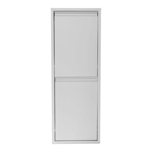 Lixeira de parede com 2 lixeiras removíveis 93 x 33 x 25 cm branco 03_0008198
