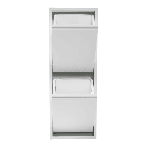 Lixeira de parede com 2 lixeiras removíveis 93 x 33 x 25 cm branco 03_0008198