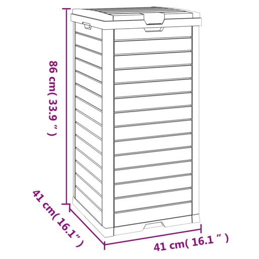 Lixeira externa marrom claro 41x41x86 cm polipropileno 02_0006115