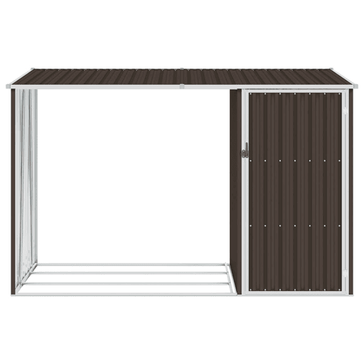 Abrigo de madeira de jardim 245 x 98 x 159 cm aço galvanizado marrom 02_0022398