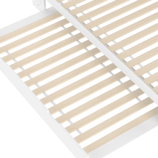 Cama nido 140x200 cm - sofá-cama, cabeceira com arrumação, cama extraível, sem colchão - branco