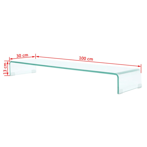 Armário de TV Buffet de TV design prático televisão para monitor 100 cm vidro transparente 2502040