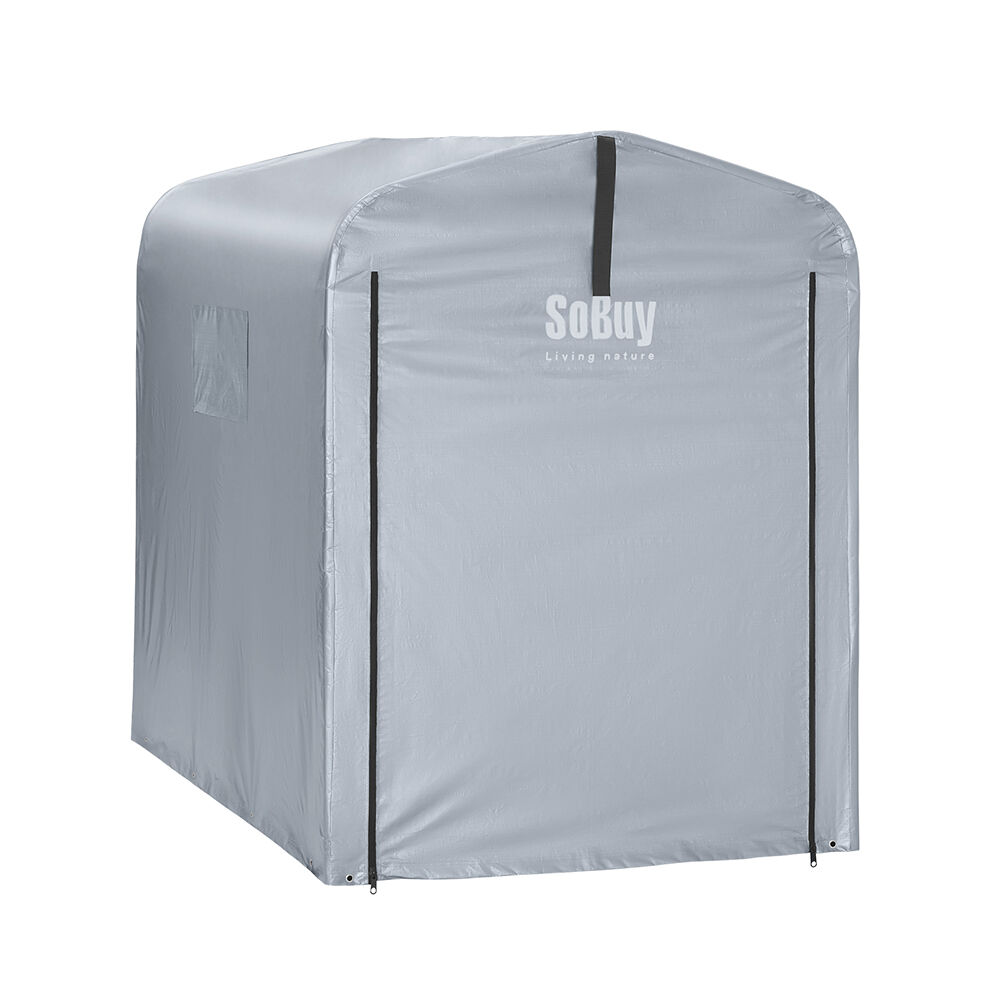Sobuy lona impermeable para cobertizo de jardín 120x176x163 cm plateada sda11-sil