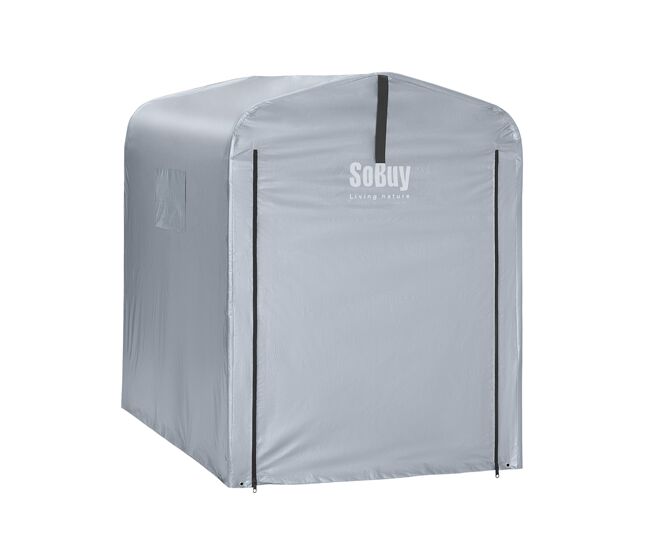 Sobuy lona impermeable para cobertizo de jardín 120x176x163 cm plateada sda11-sil