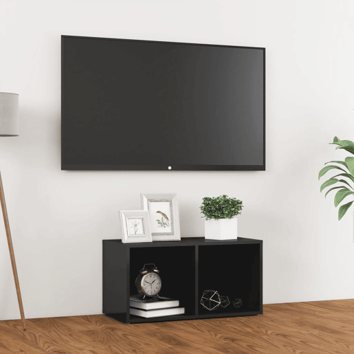 Móvel de TV - Modulo de TV - Armário de TV 72x35x36,5 cm derivados madeira cinzento brilhante