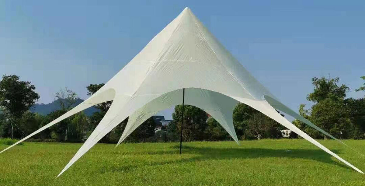 Carpa en forma de estrella plástico crema 10x10x380 cm