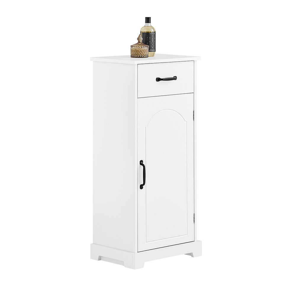 Sobuy mueble de baño pequeño armario almacenamiento con cajón madera blanco 42x30x93cm bzr207-w