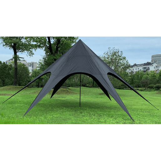 Carpa en Forma de Estrella Plástico Negro 10X10X380 cm