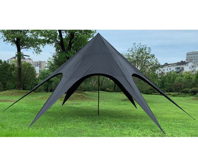 Carpa en forma de estrella plástico negro 10x10x380 cm