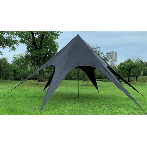 Carpa en Forma de Estrella Plástico Negro 10X10X380 cm