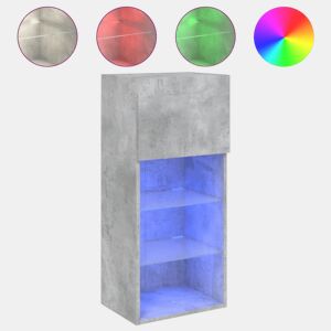 Móvel de TV - Modulo de TV - Armário de TV com luzes LED 40,5x30x90 cm cinzento cimento