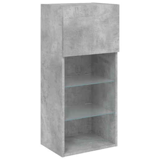Móvel de TV - Modulo de TV - Armário de TV com luzes LED 40,5x30x90 cm cinzento cimento