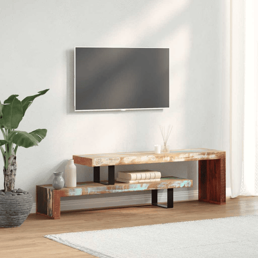 Móvel TV - Modulo de TV - Armário de TV madeira recuperada maciça