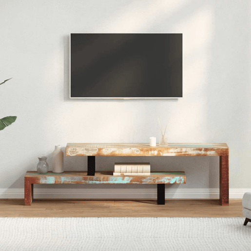Móvel TV - Modulo de TV - Armário de TV madeira recuperada maciça
