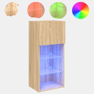 Móvel de TV - Modulo de TV - Armário de TV com luzes LED 40,5x30x90 cm carvalho sonoma