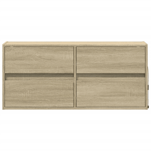 Móvel de parede p TV - Armário de TV c luzes LED 100x31x45 cm carvalho sonoma