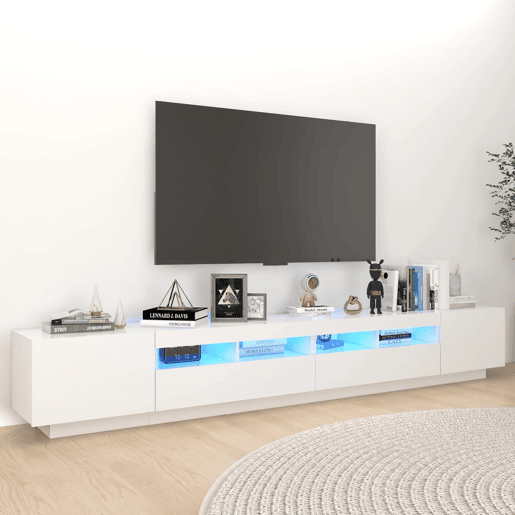 Móvel de TV - Modulo de TV - Armário de TV com luzes LED 260x35x40 cm branco