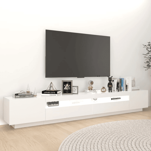 Móvel de TV - Modulo de TV - Armário de TV com luzes LED 260x35x40 cm branco