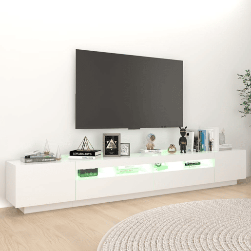 Móvel de TV - Modulo de TV - Armário de TV com luzes LED 260x35x40 cm branco